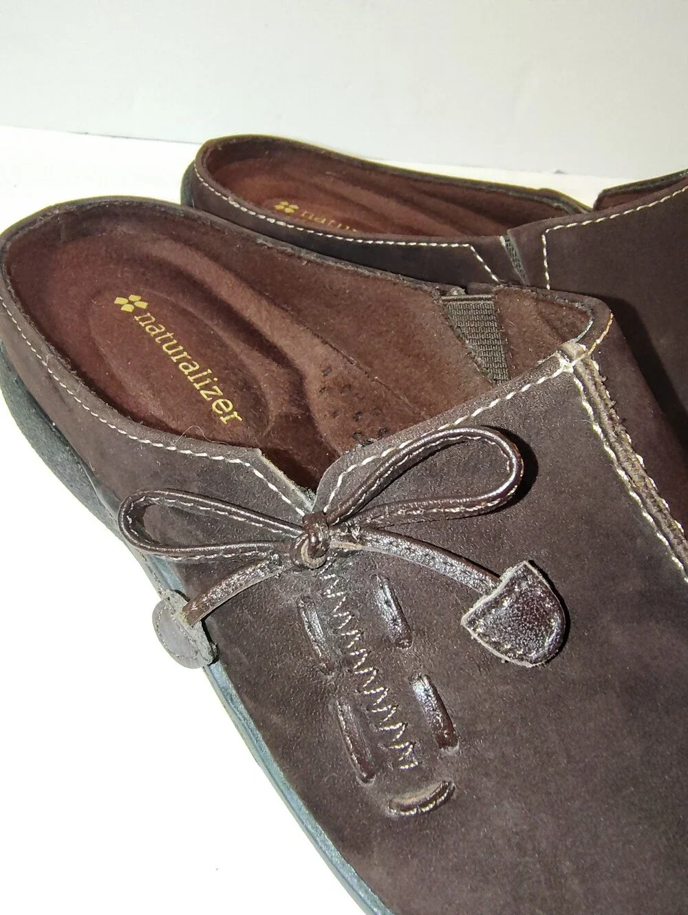 Naturalizer Women's Brown Suede Leather Driving Slip-On Mules Comfort Loafers 7